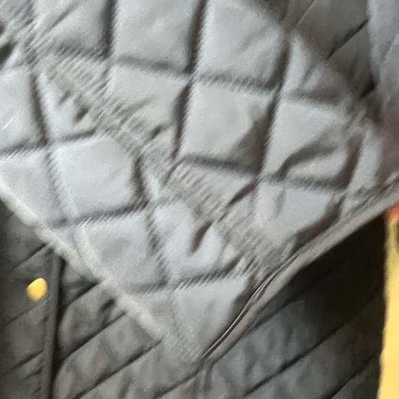 Talbots Navy Diamond Quilted Barn Chore Coat Jacket XL Snap Front hidden pockets - Picture 6 of 8